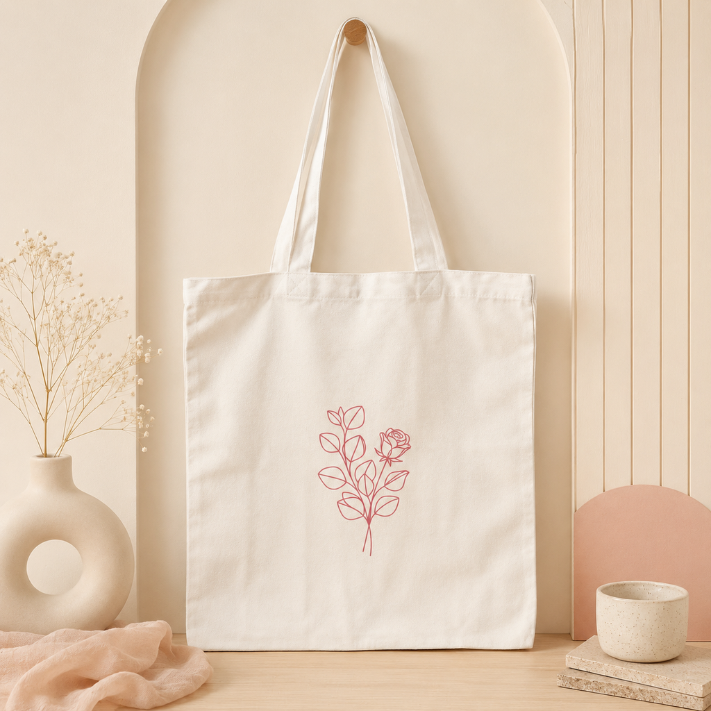 Minimal Nature Art & Rose Tote bag Set Of 2