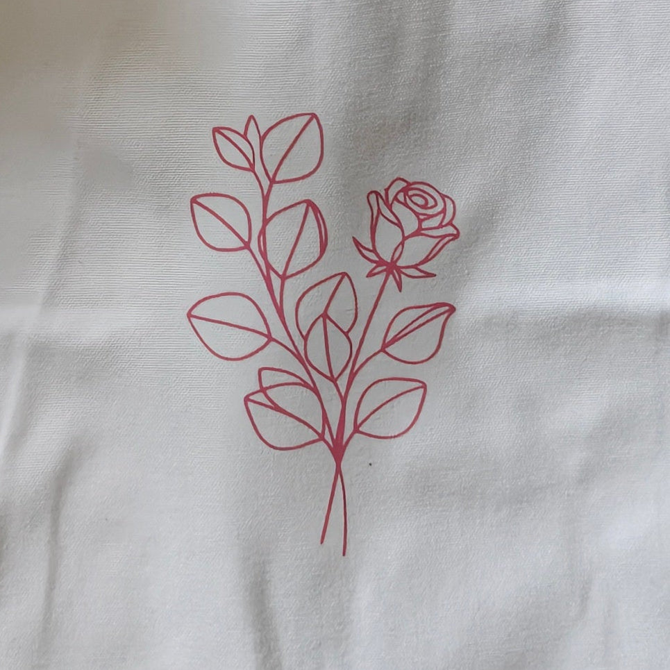 Rose Line Art Tote Bag Set Of 2