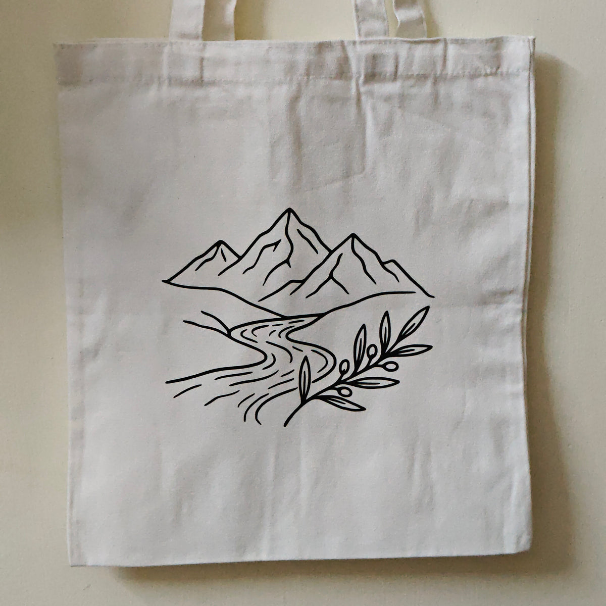 Minimalist Mountain & River Tote Bag Set Of 2