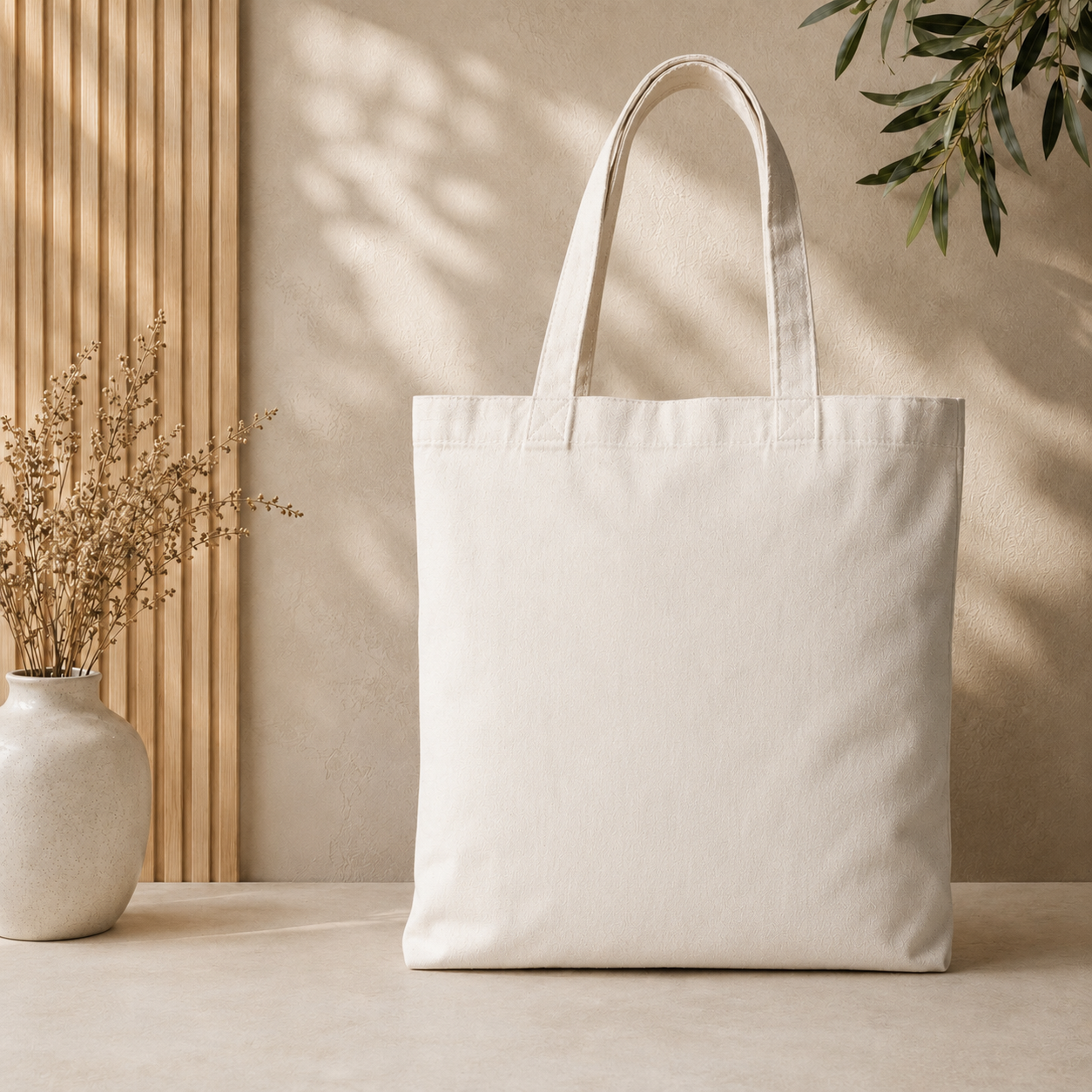 Minimalist Mountain Botanical Tote Bag