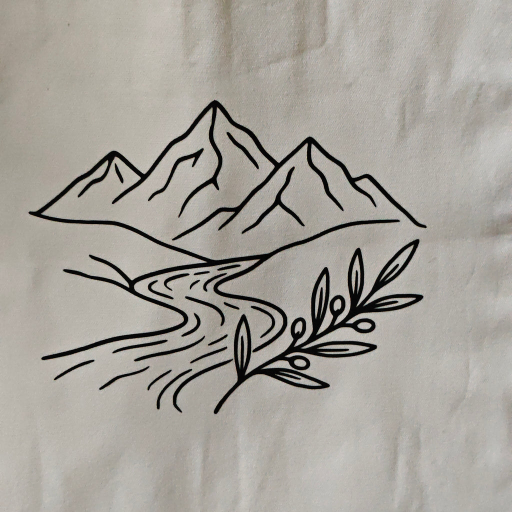 Minimalist Mountain & River Tote Bag Set Of 2