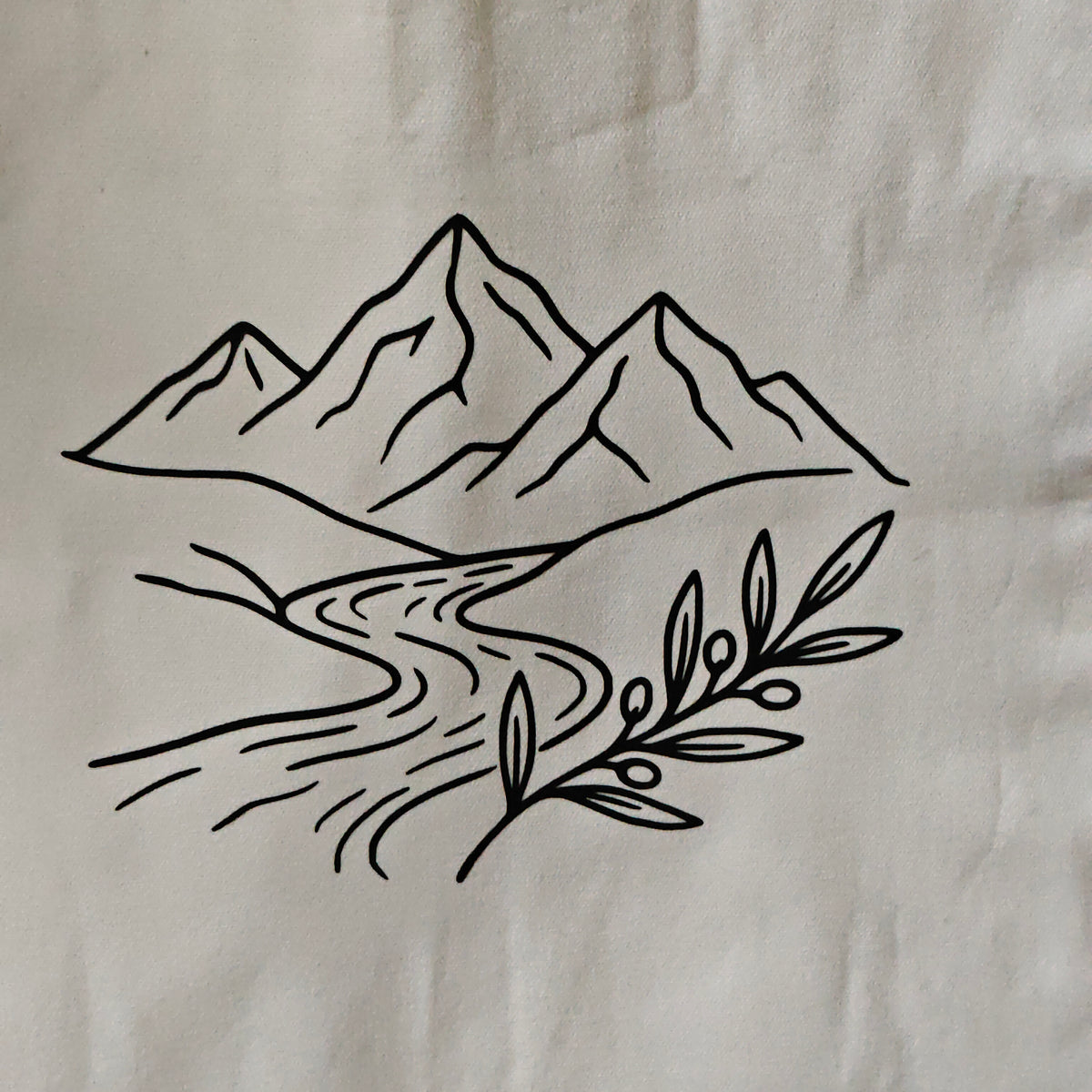 Minimalist Mountain & River Tote Bag Set Of 2